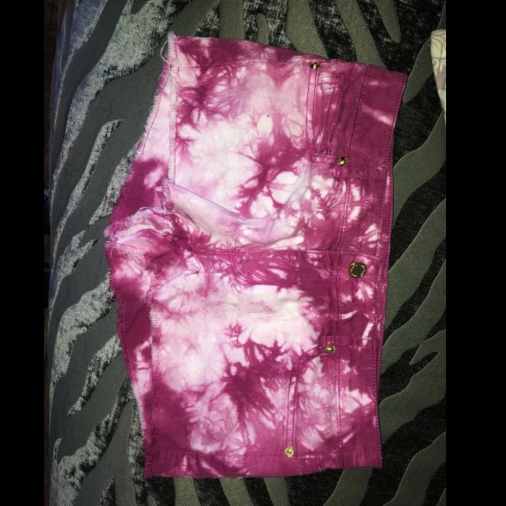 Michael Kors Pink Tie Dye Denim Shorts Size 2